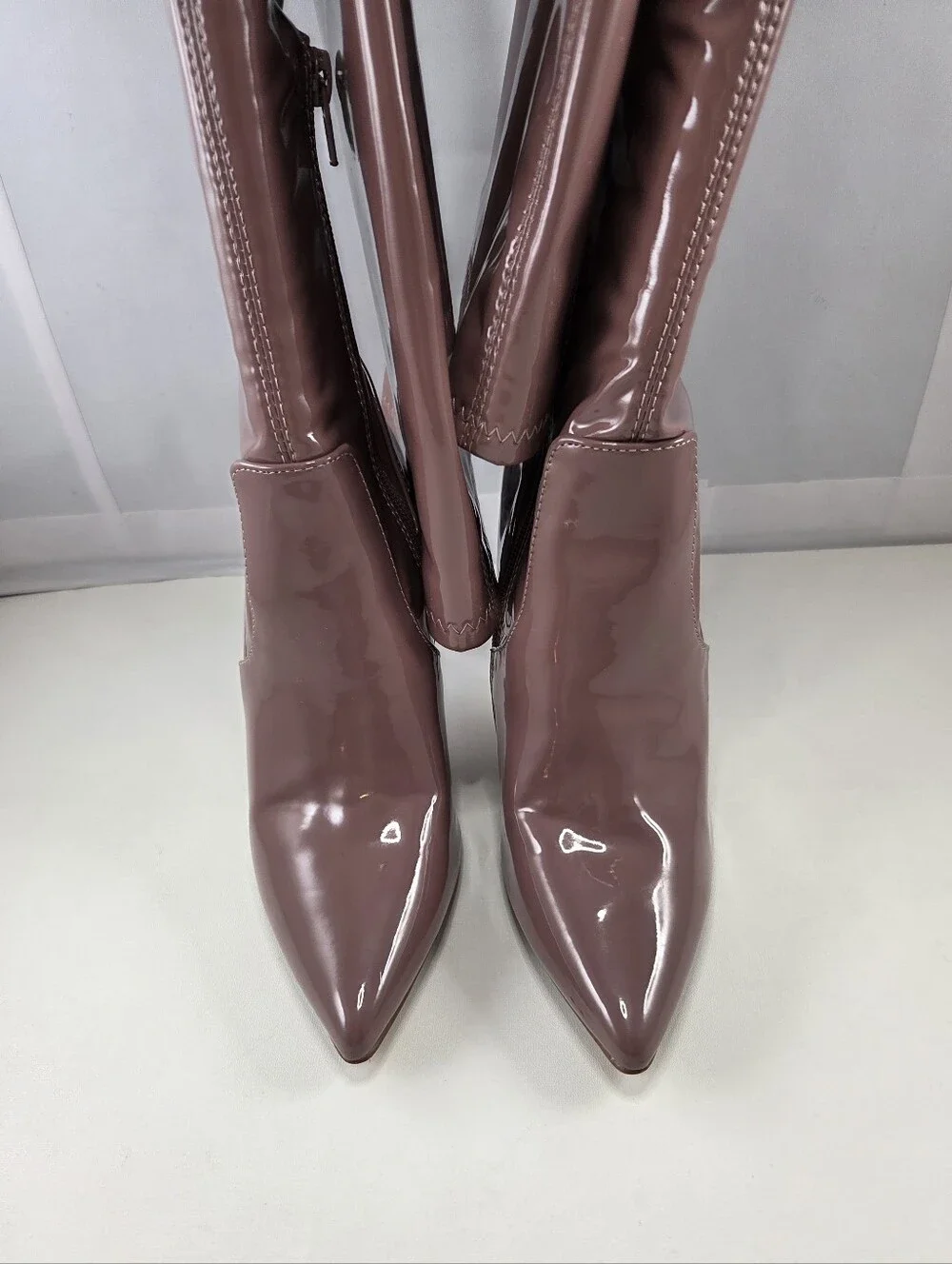 Steve Madden VAVA Mauve Patent Thigh High Boots, 6.5